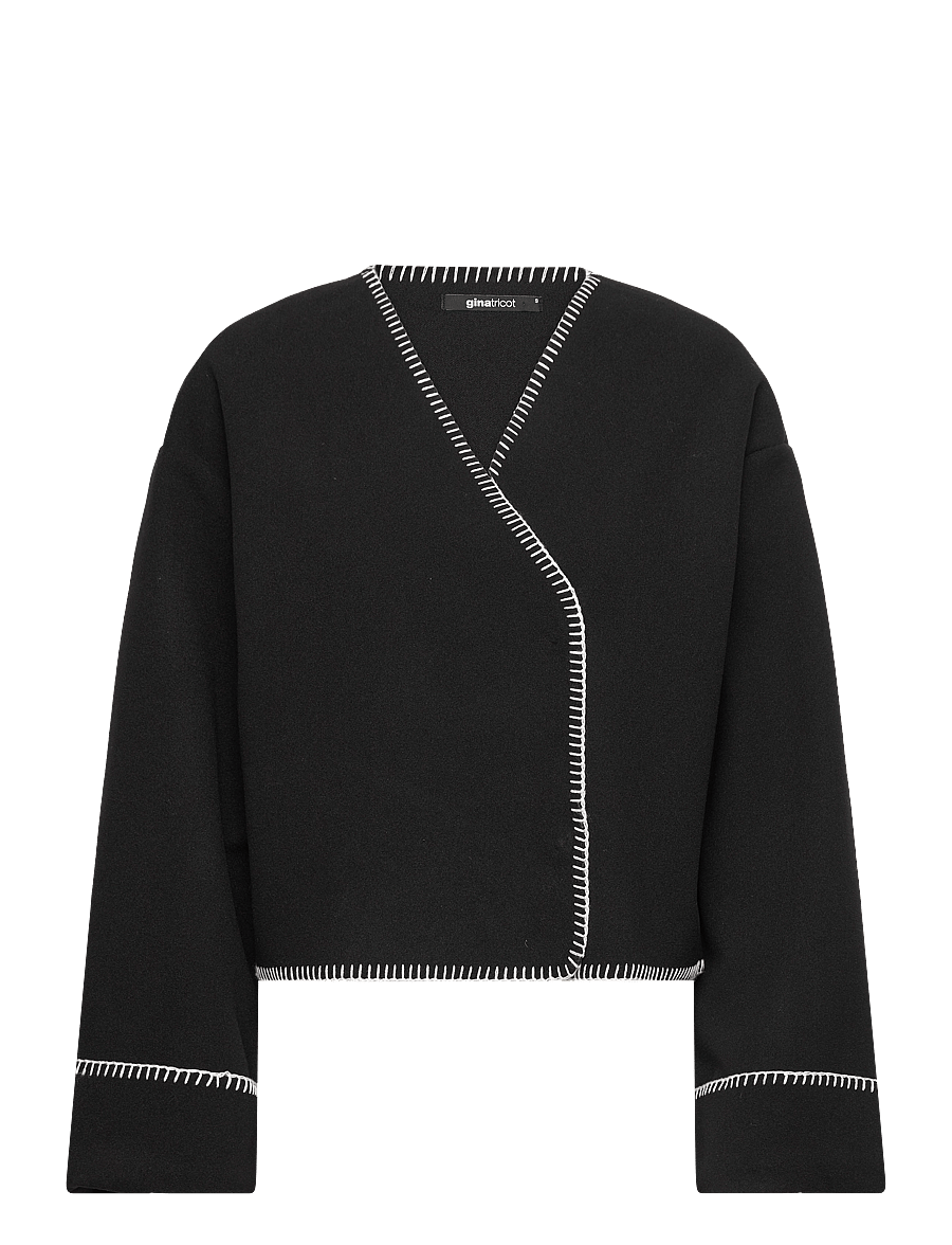 Gina Tricot - Blanket stitch jacket - leichte jacken - black (9000) - 0