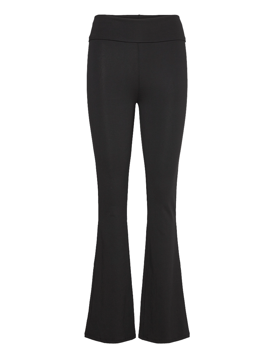 Gina Tricot - Soft touch folded trouser - schlaghosen - black (9000) - 1