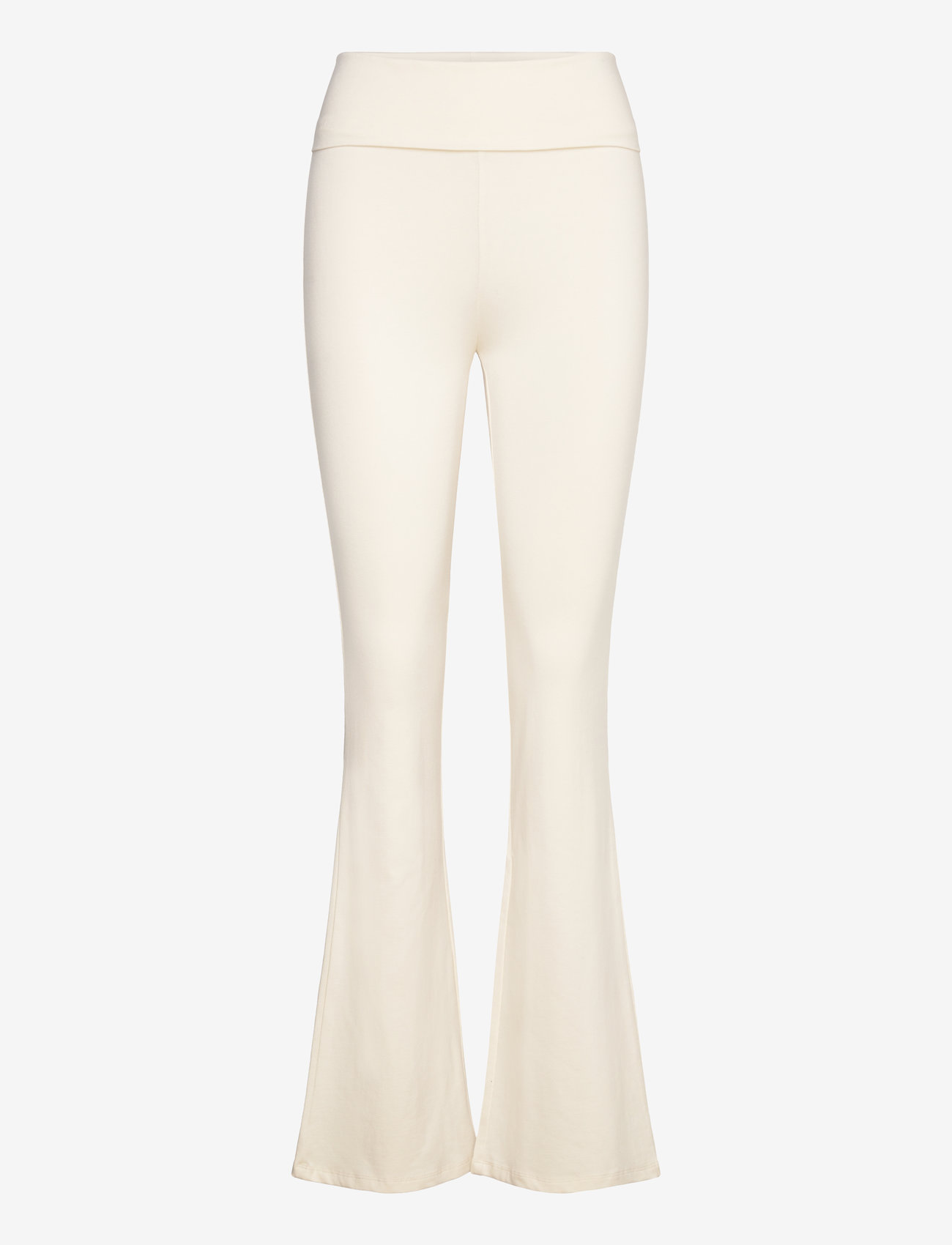 Gina Tricot - Soft touch folded trouser - alt laiad püksid - tofu (7170) - 0