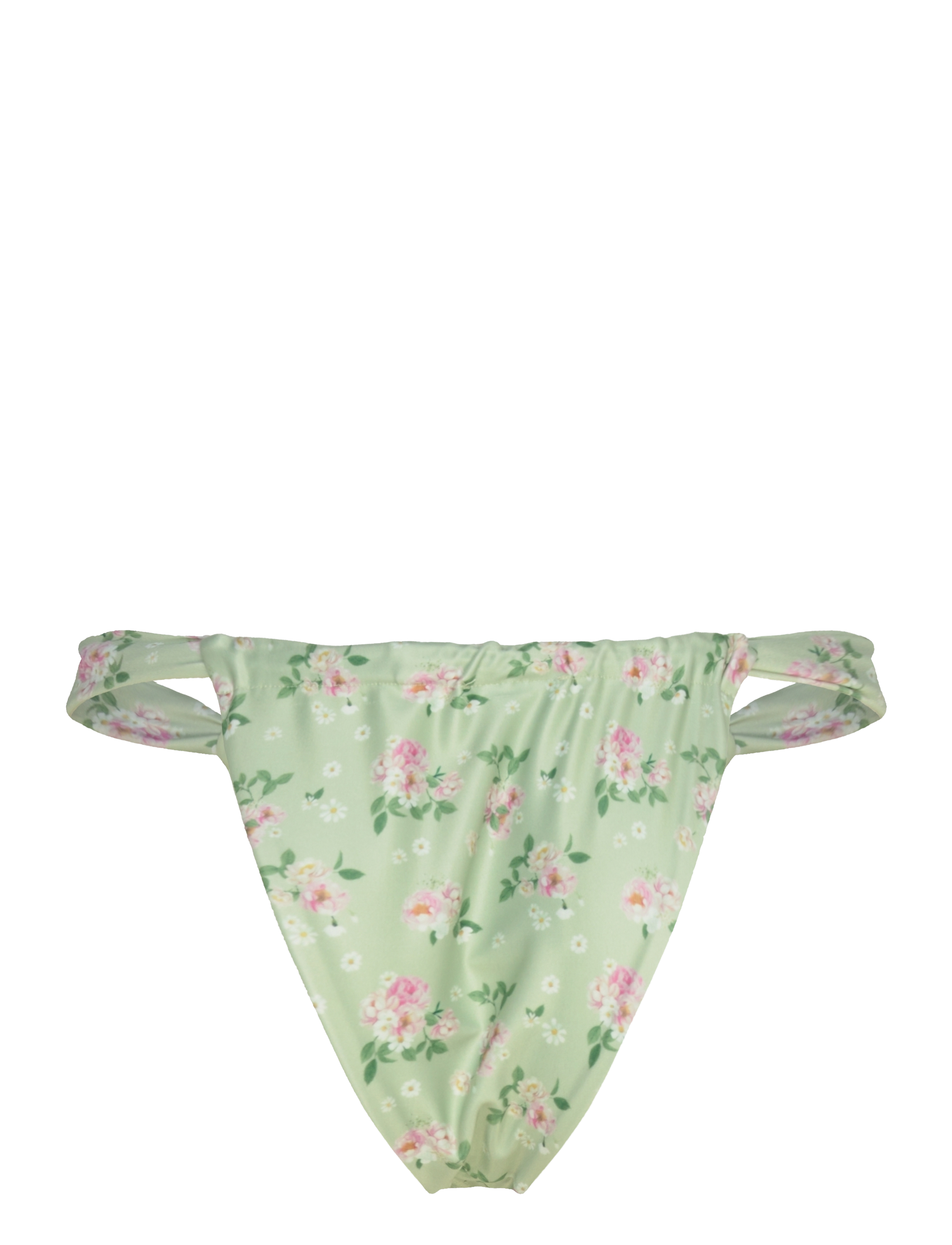 Gina Tricot - Gathered bikini tanga - bikini-slips - green flower (6541) - 1