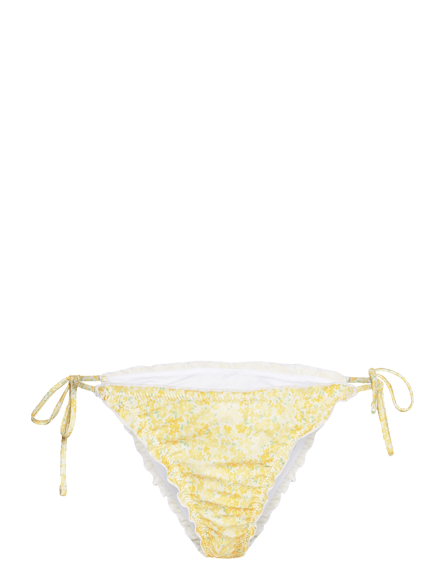 Gina Tricot - Soft flounce bikini brief - side tie bikinier - yellow ditsy (2502) - 0