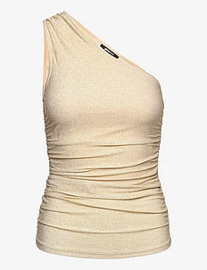 Gold ruched one shoulder top, Gina Tricot