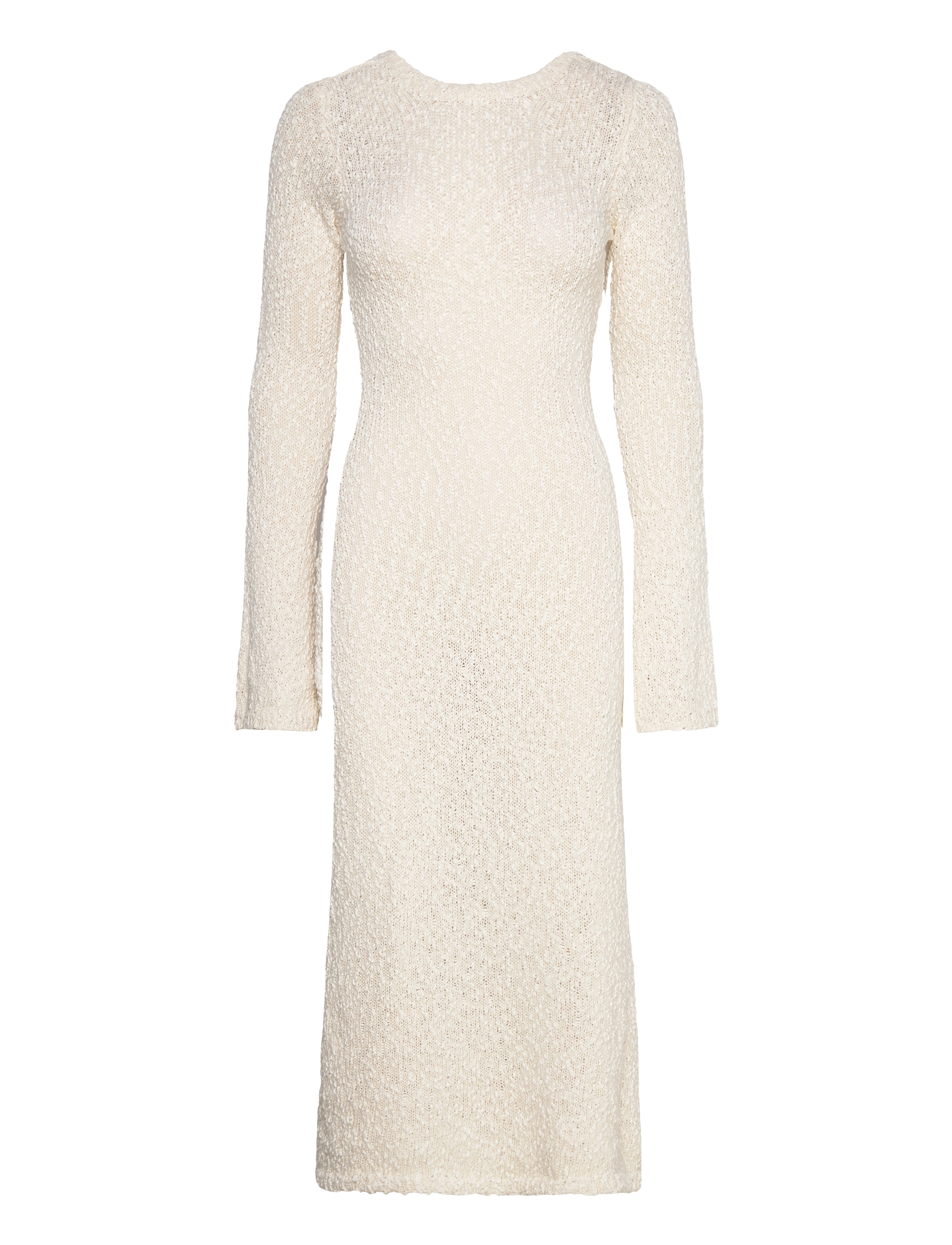 Gina Tricot Knitted Bouclé Dress, XL, Dresses, Weiß - Knee-length & Midi, Frauen