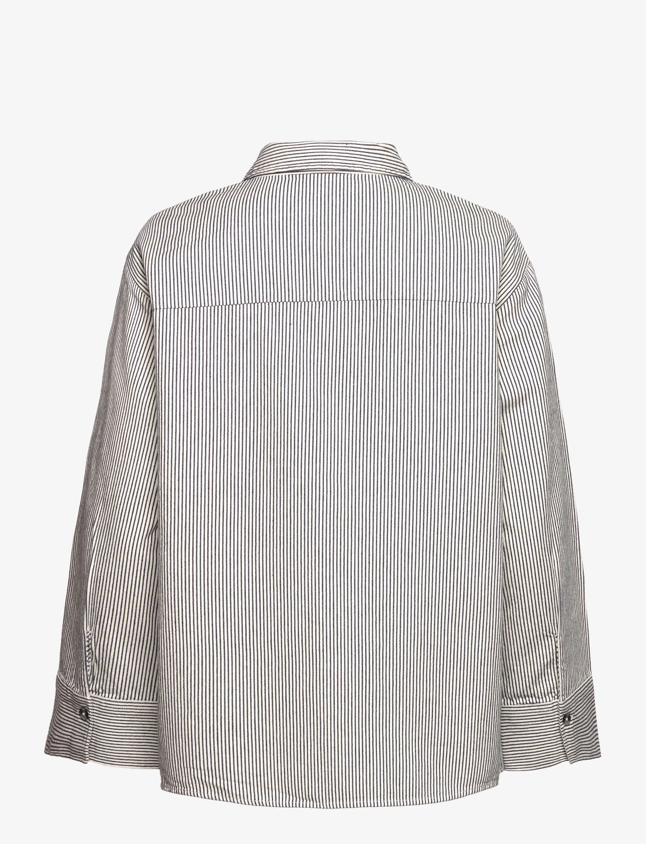 Gina Tricot - Oversized striped shirt - langærmede skjorter - white/stripe (1038) - 1
