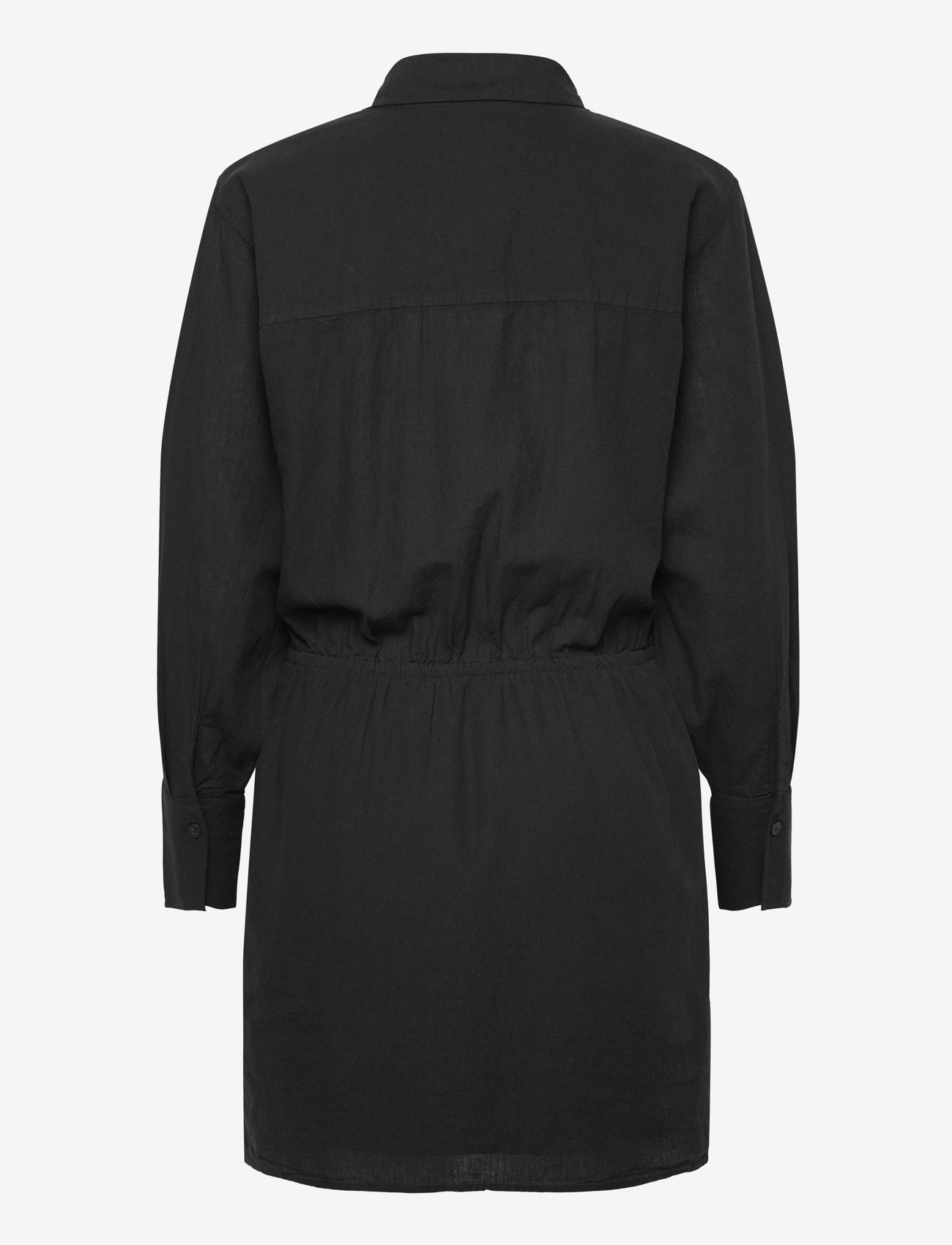 Gina Tricot - Linen blend shirt dress - skjortklänningar - black (9000) - 1