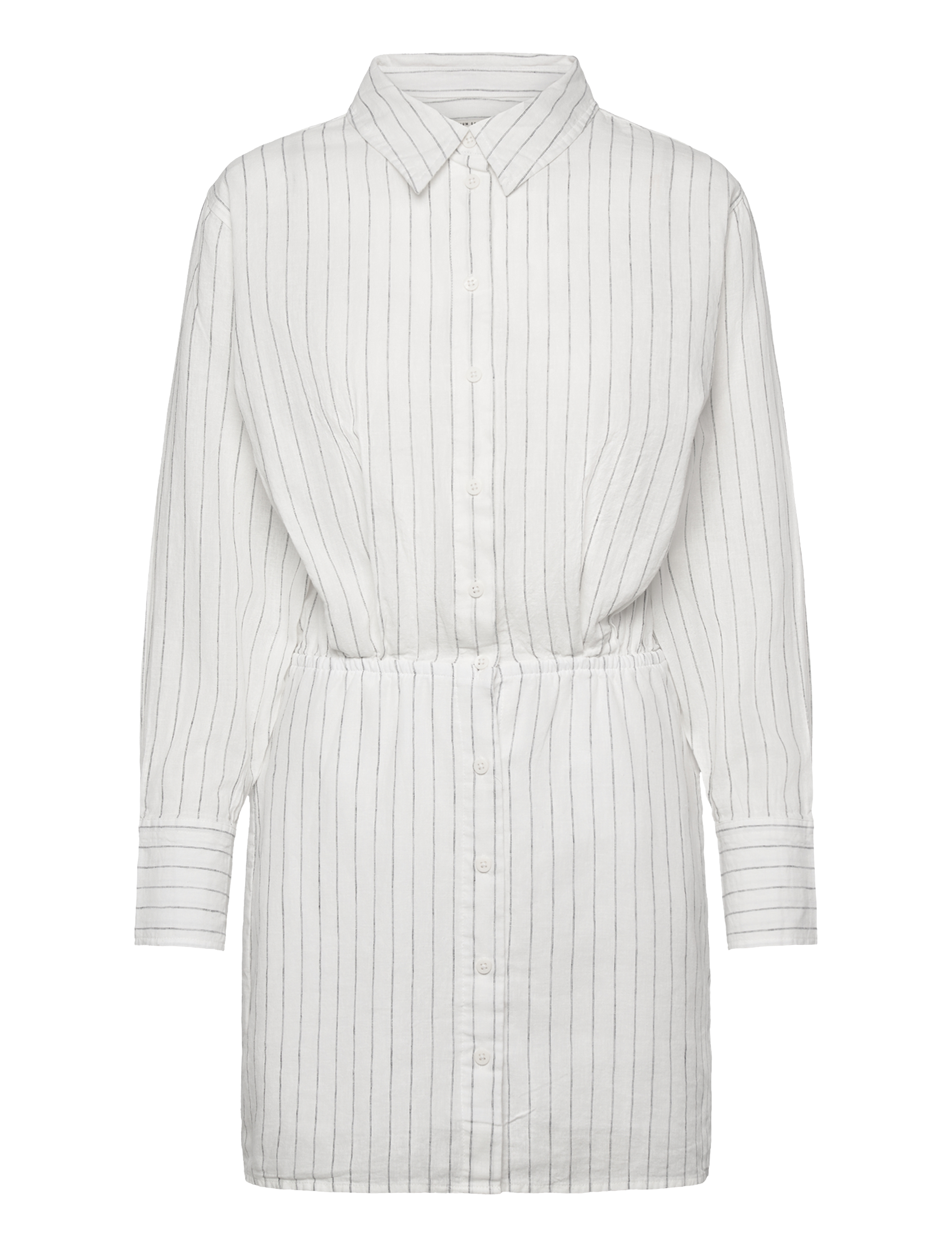 Gina Tricot Linen Blend Shirt Dress, Kvinder, Skjortekjole, Hvid, Str: XL
