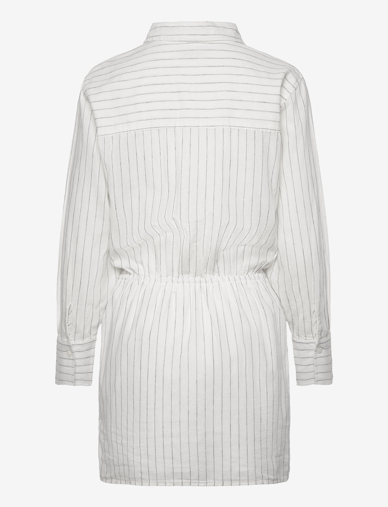 Gina Tricot - Linen blend shirt dress - skjortklänningar - black stripe (9782) - 1