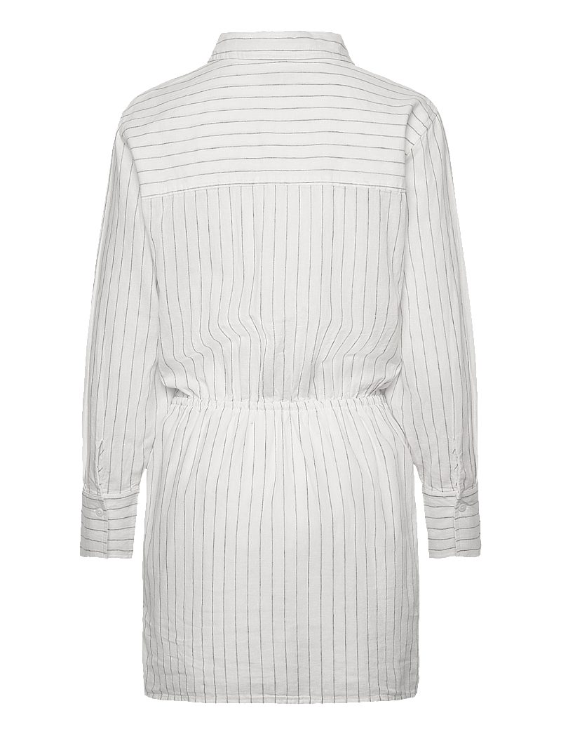 Gina Tricot - Linen blend shirt dress - skjortklänningar - black stripe (9782) - 1