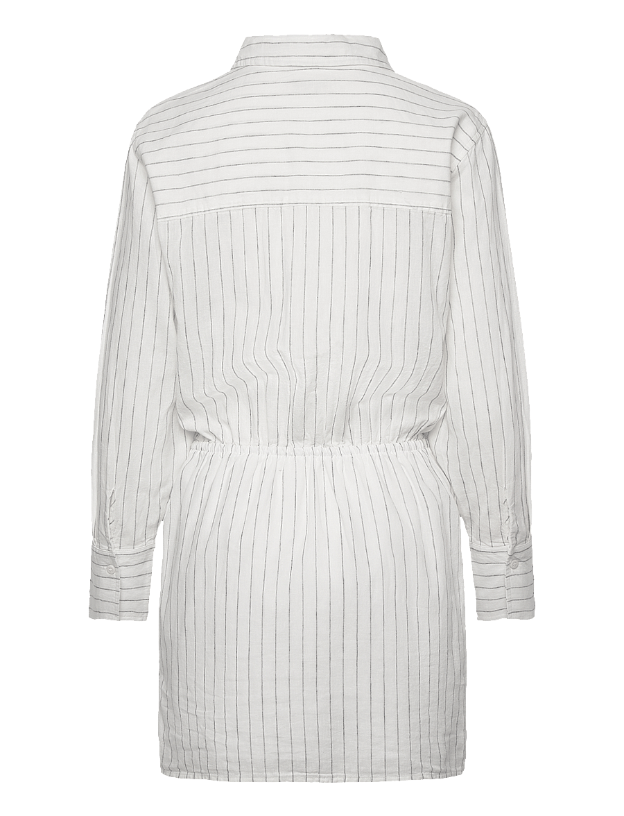 Gina Tricot - Linen blend shirt dress - marškinių tipo suknelės - black stripe (9782) - 1