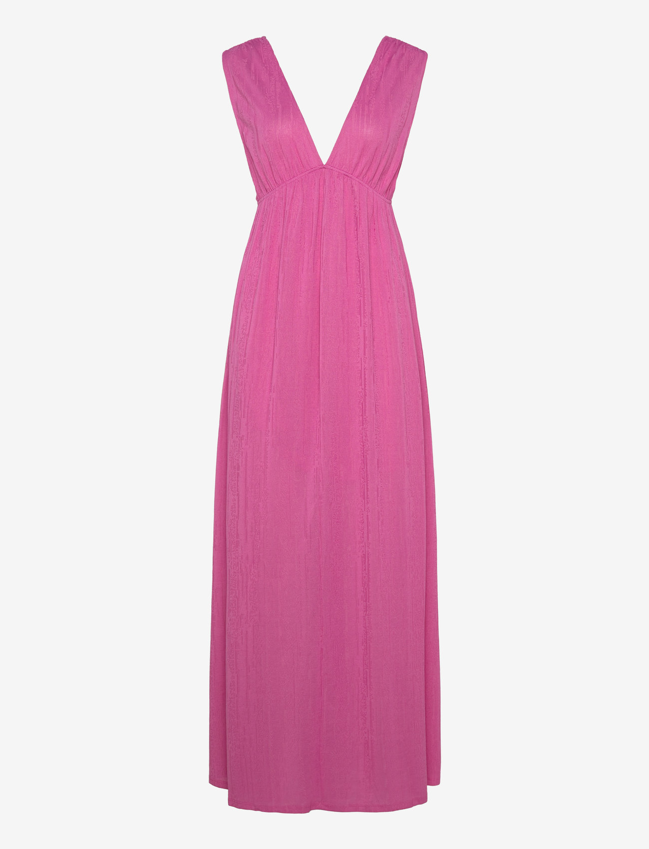 Gina Tricot - Deep v maxi dress - maksikleidid - super pink (3107) - 0