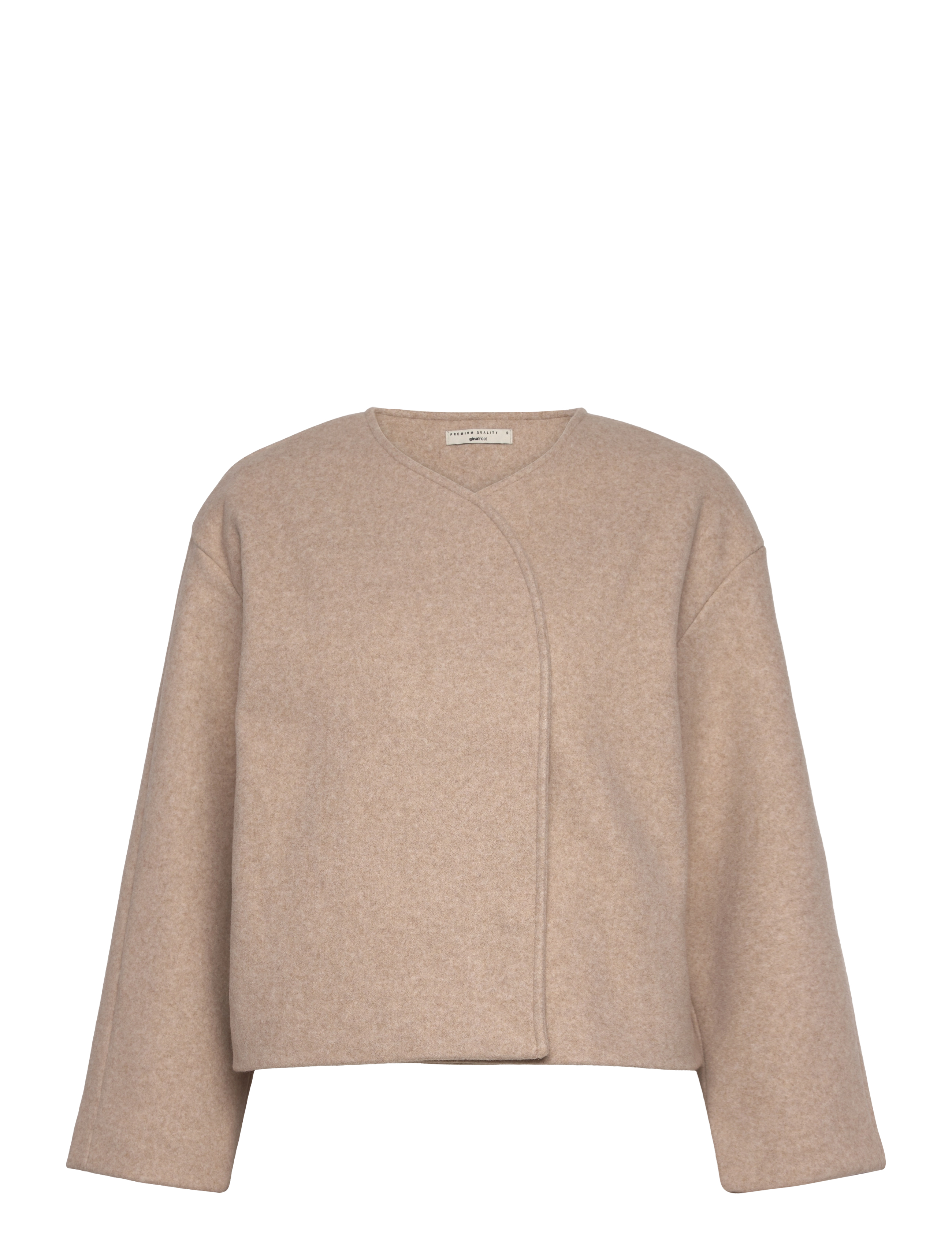 Gina Tricot Round neck short jacket - Wolljacken - BEIGE MELANGE (1186) / beige