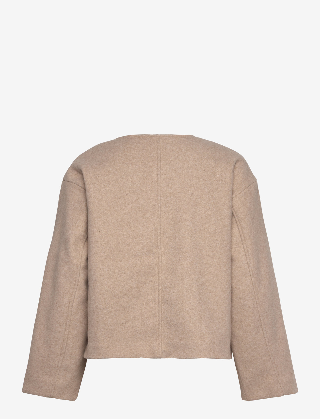 Gina Tricot - Round neck short jacket - vinterjackor - beige melange (1186) - 1