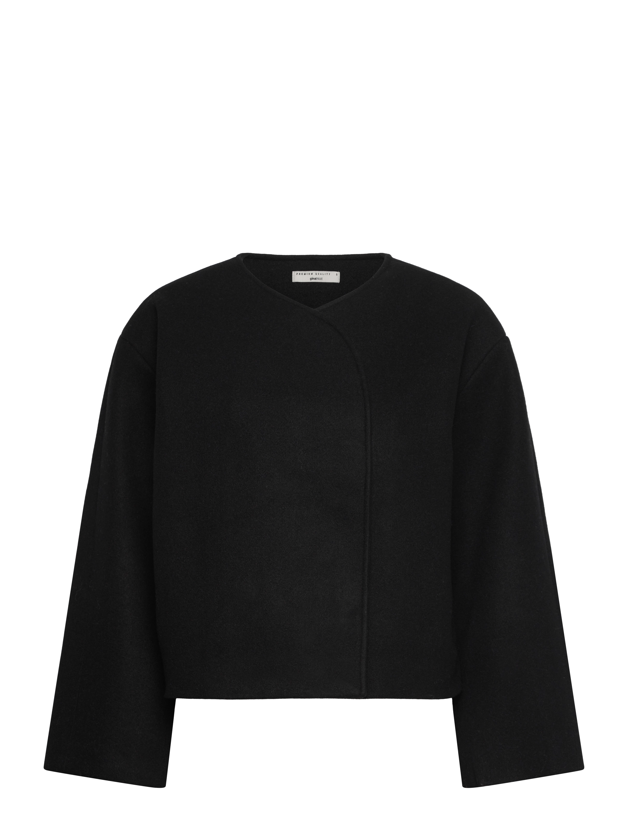 Gina Tricot Round neck short jacket - Transitional Layering - BLACK (9000) / black