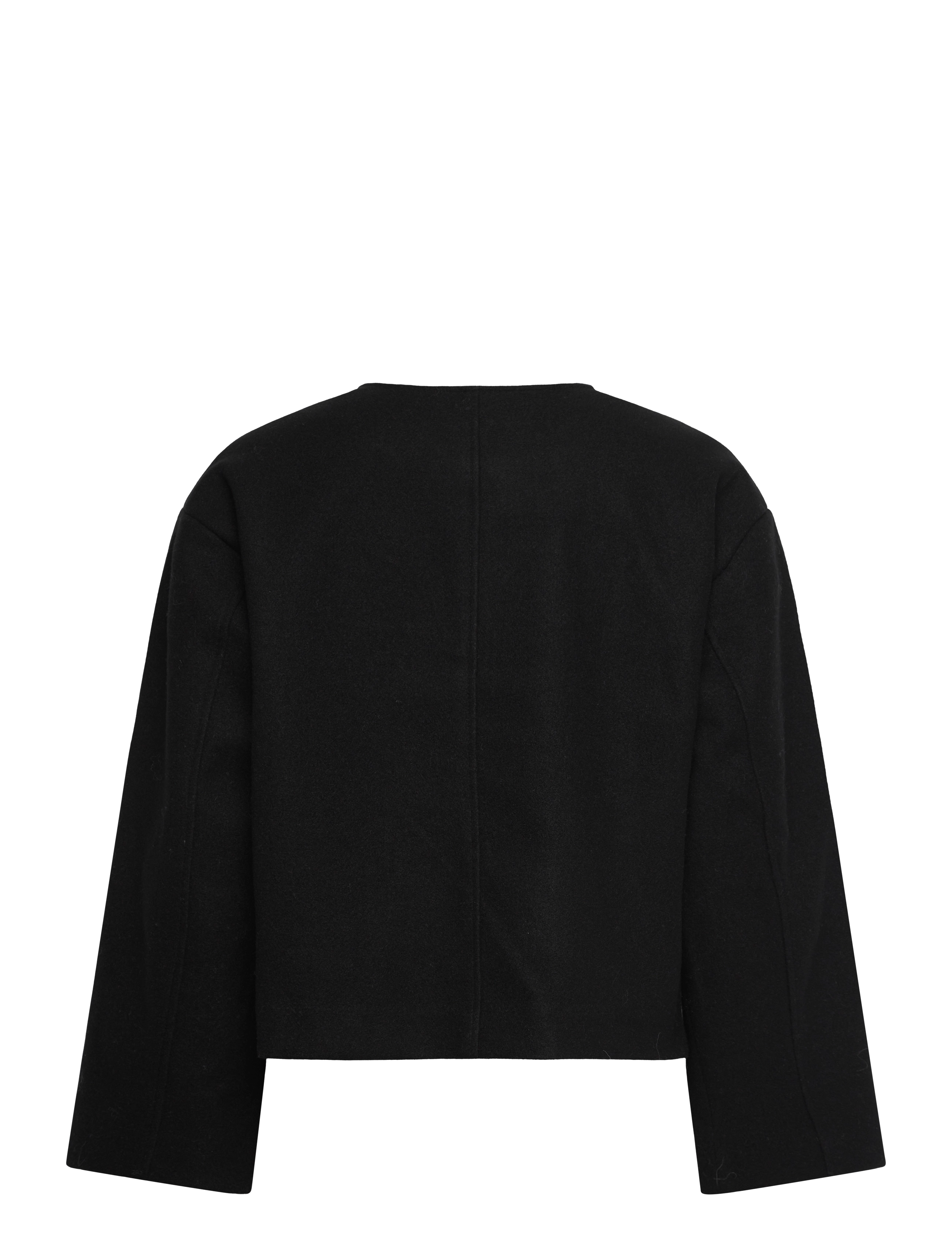 Gina Tricot - Round neck short jacket - vinterjakker - black (9000) - 1