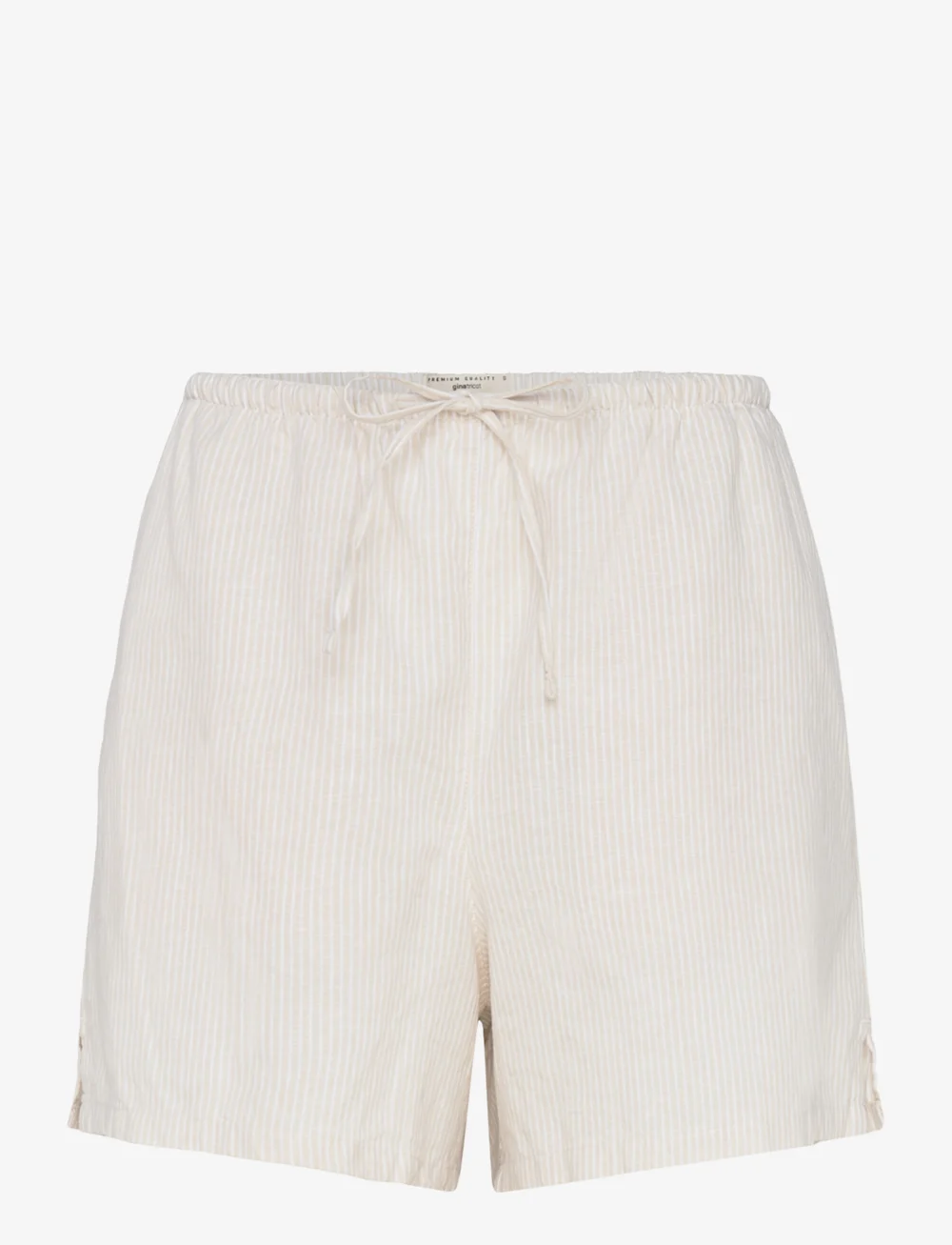 Gina Tricot - Relaxed linen blend shorts - linneshorts - beige/stripe (8109) - 0