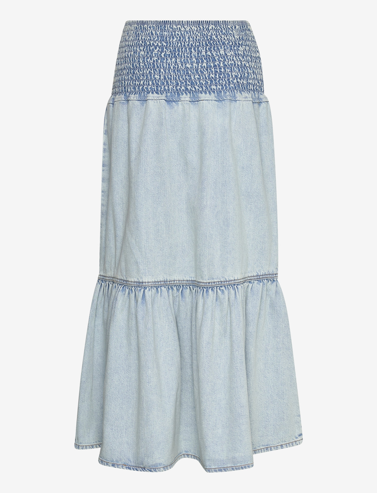 Gina Tricot - Smock flounce denim skirt - jeanskjolar - washed blue (4169) - 1