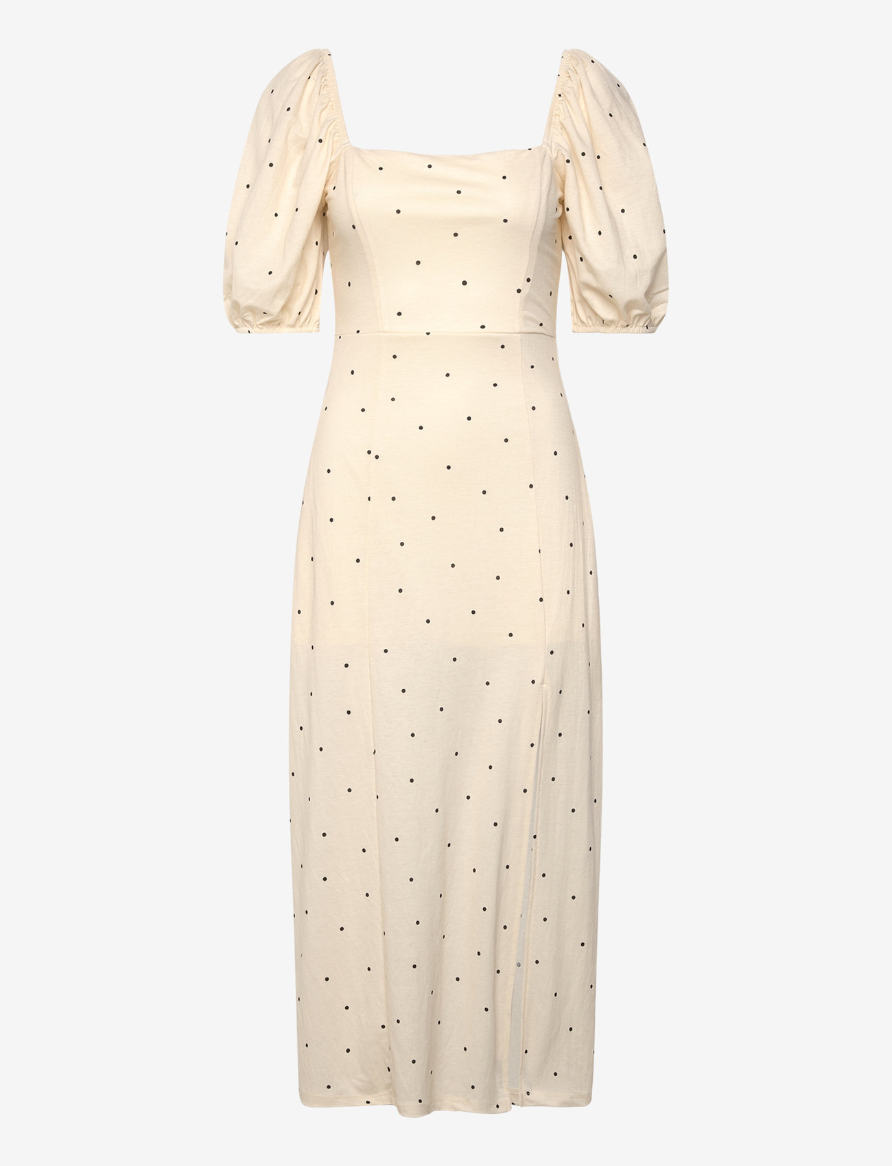 Gina Tricot - Puff sleeve midi dress - konfirmatsioon - cream dot aop (1312) - 0