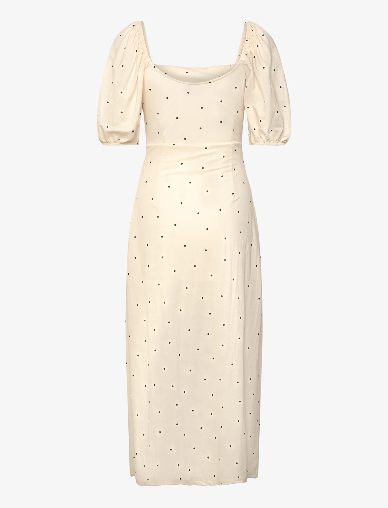 Gina Tricot - Puff sleeve midi dress - midimekot - cream dot aop (1312) - 1