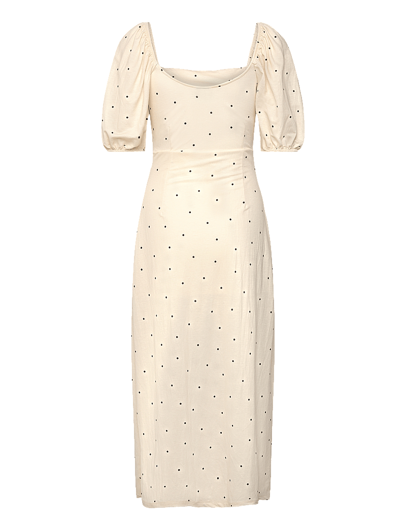 Gina Tricot - Puff sleeve midi dress - konfirmatsioon - cream dot aop (1312) - 1