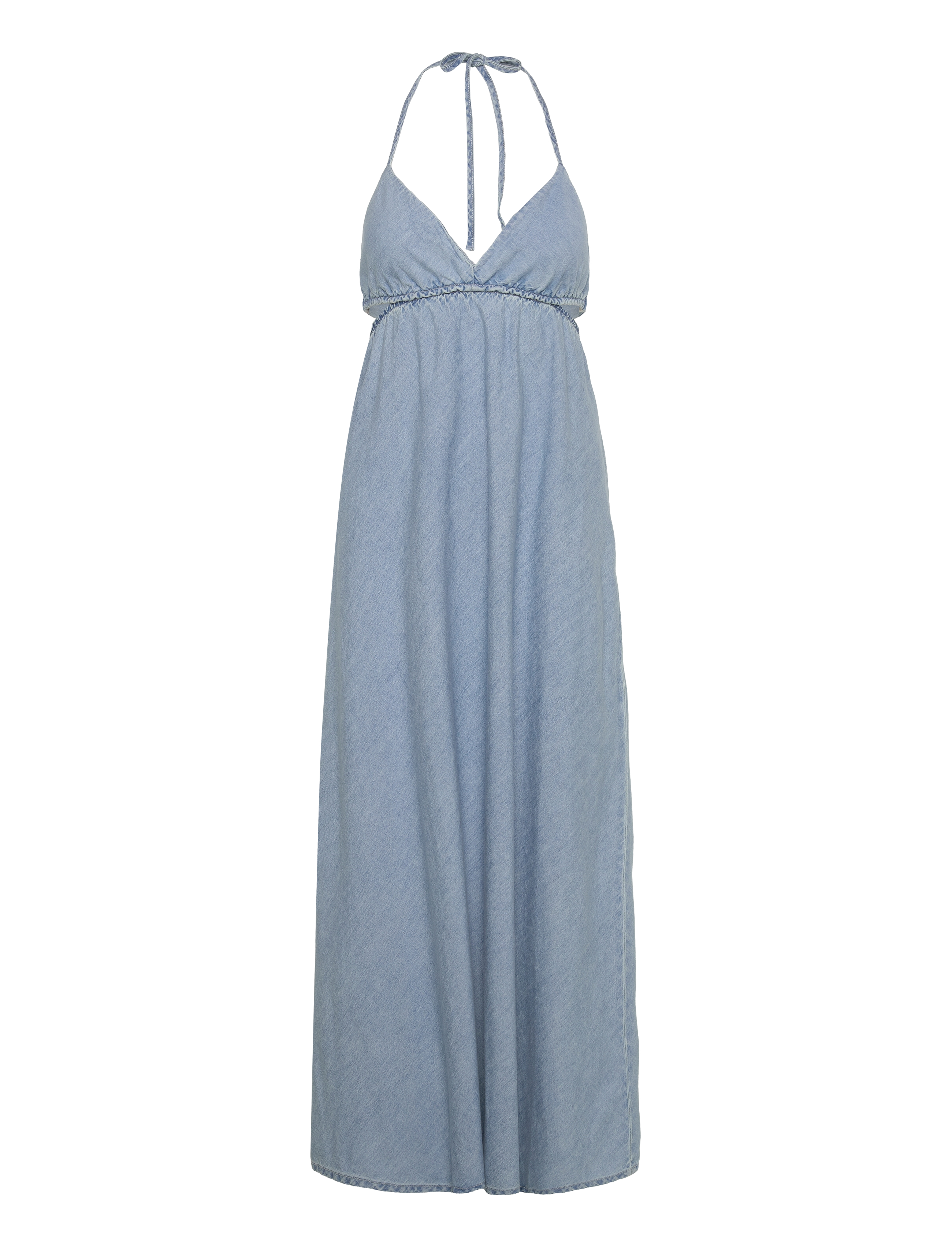 Gina Tricot Open back denim dress - Maxiklänningar - LT BLUE / blue