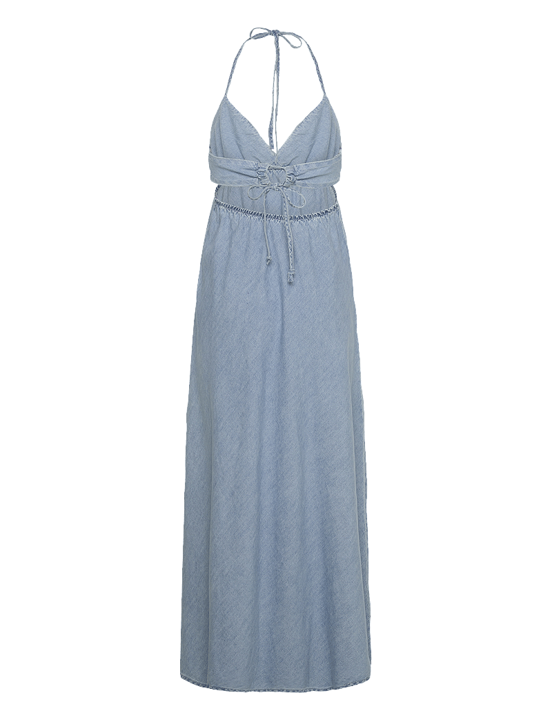 Gina Tricot - Open back denim dress - suvekleidid - lt blue - 1