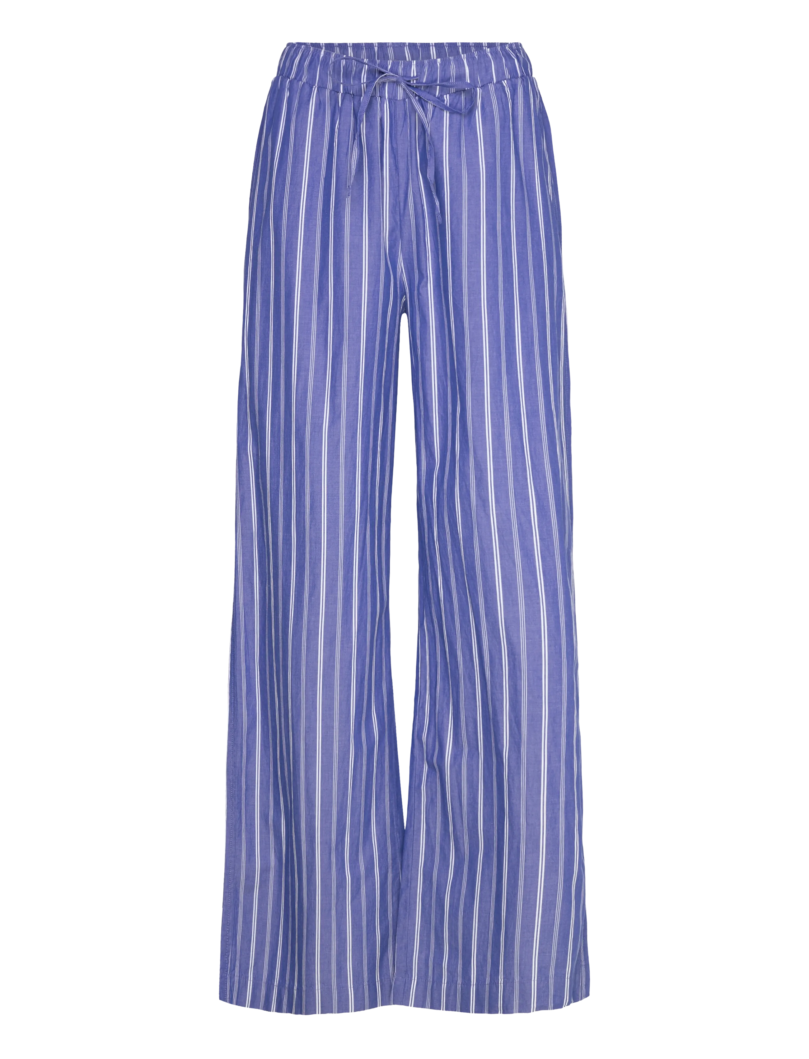 Gina Tricot Cotton Poplin Trousers, S, Blau - Straight Leg, Frauen