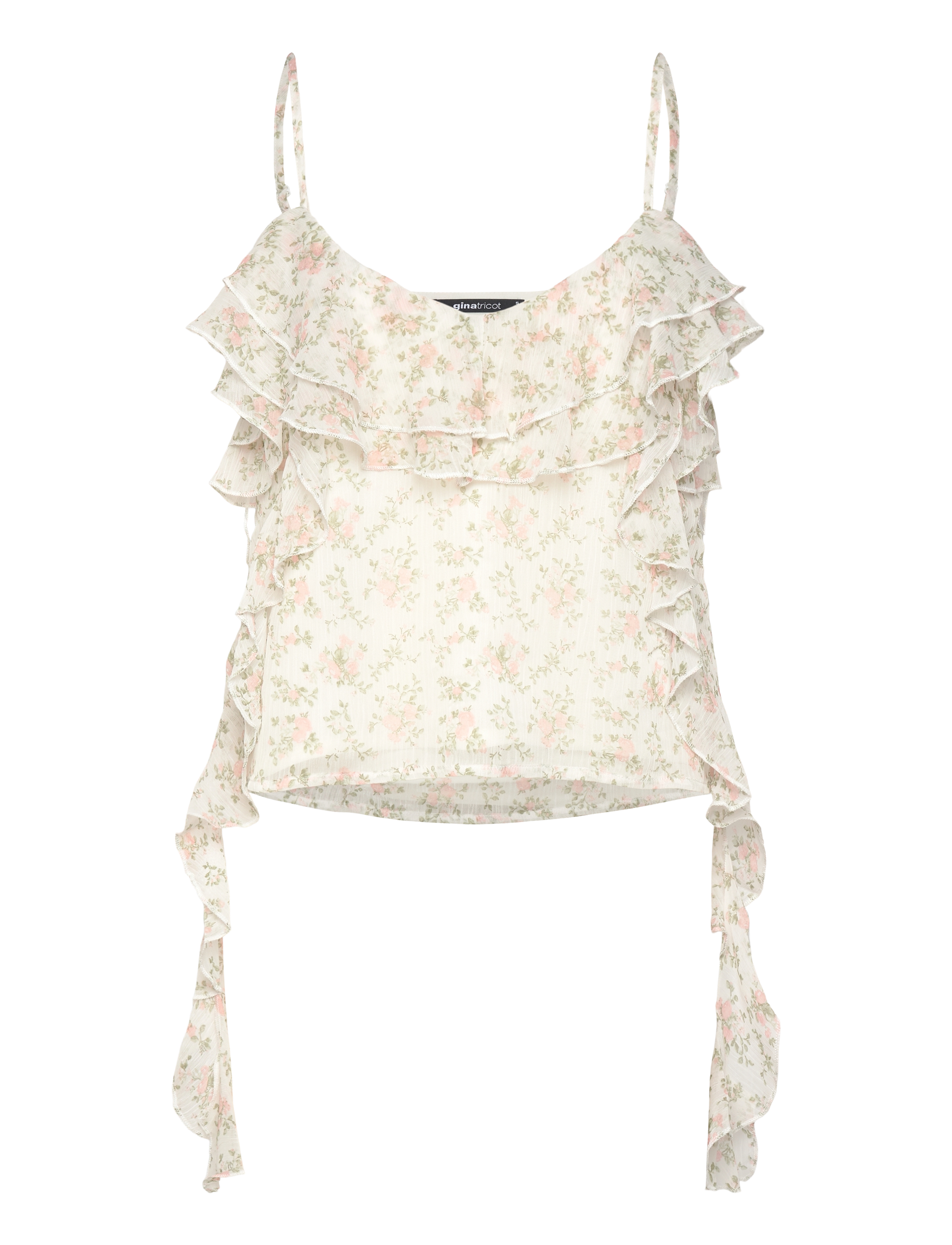 Gina Tricot Frill singlet - Tøj - FLOWER (4140) / multi