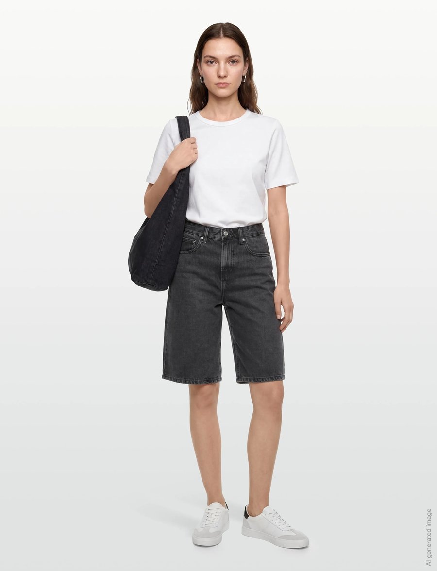 Gina Tricot - Baggy denim shorts - jorts - offblack - 0