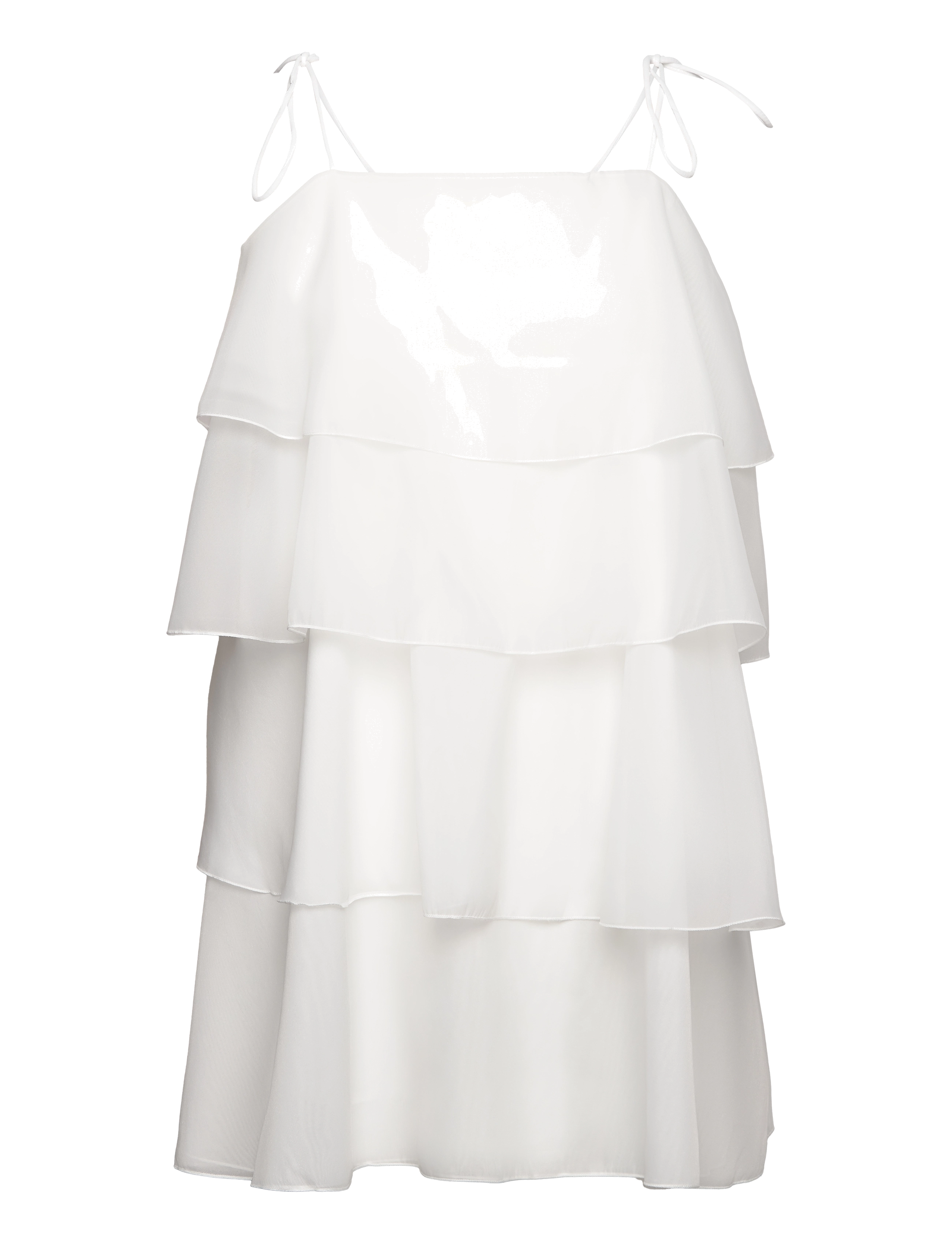 Gina Tricot Organza Frill Mini Dress, 38, Dresses, Creme - Short Frauen