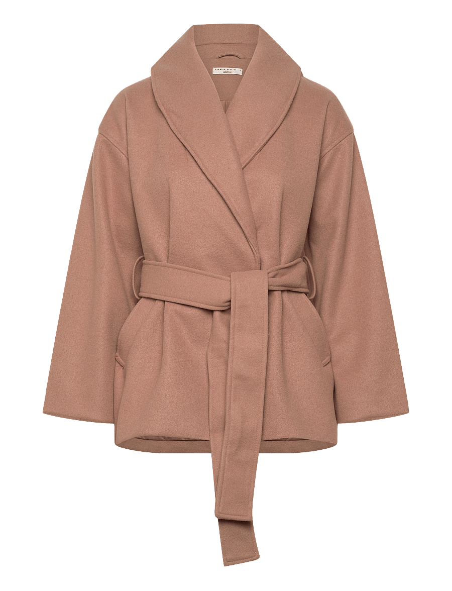Gina Tricot - Shawl collar short coat - vinterjakker - camel (7022) - 0