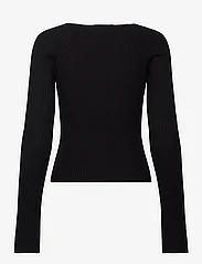 Gina Tricot - Contrast knitted top - long-sleeved tops - black (9000) - 1
