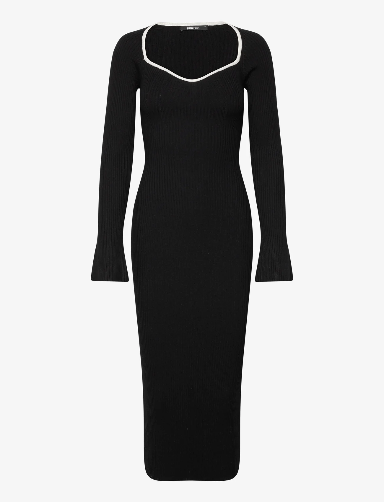 Gina Tricot - Contrast knitted dress - robes moulantes - black (9000) - 0