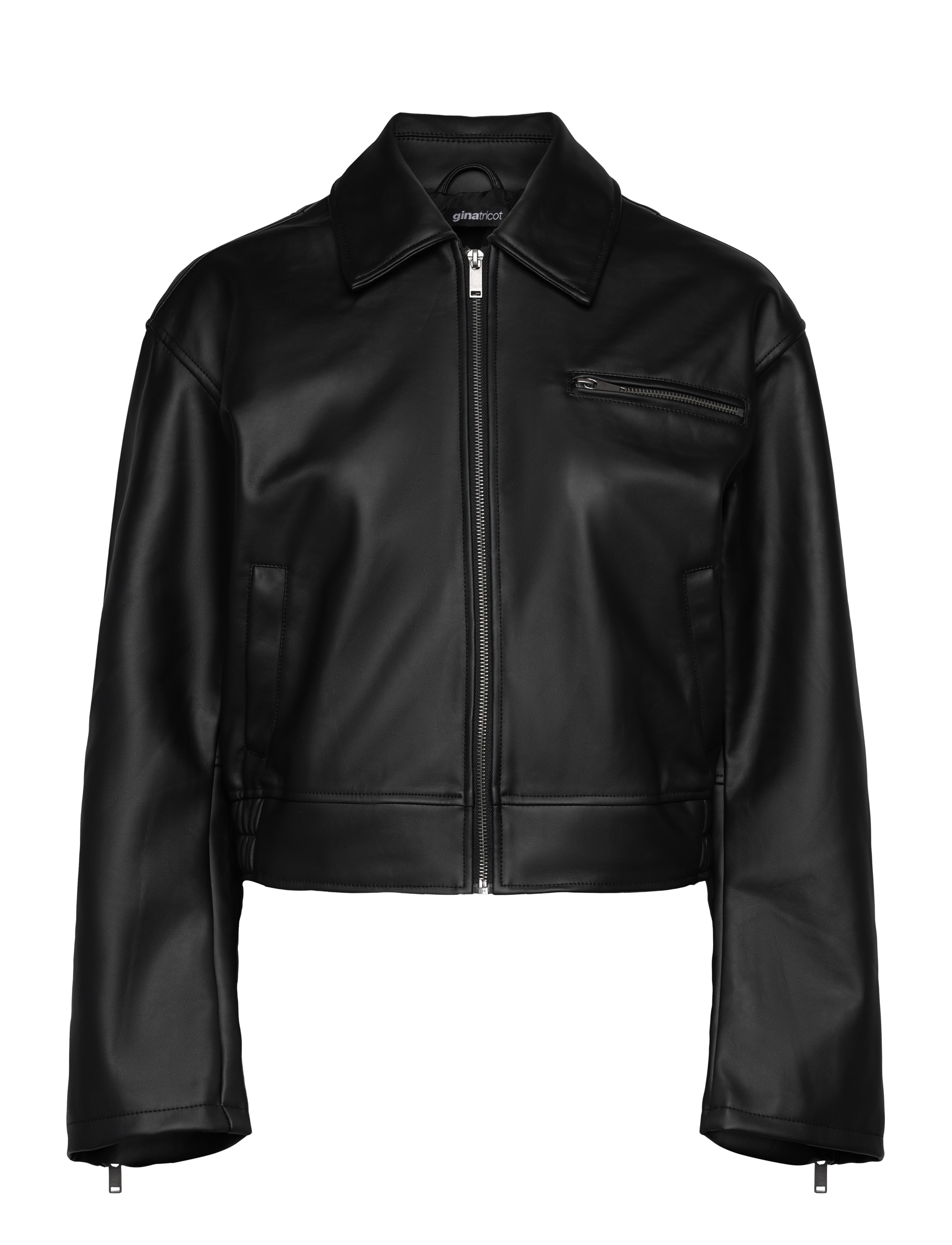 Gina Tricot Distressed pu bomber - Jakker & Frakker - OFFBLACK / black
