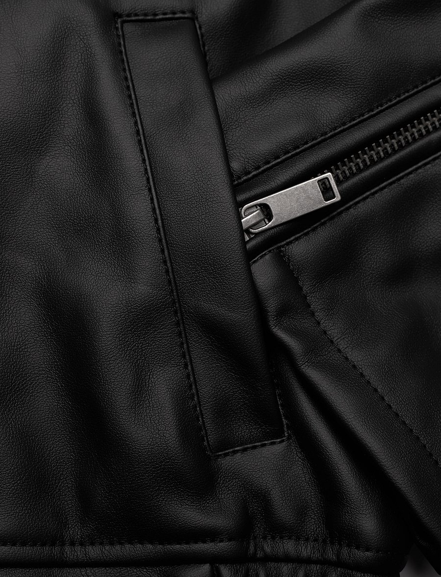 Gina Tricot - Distressed pu bomber - frühlingsjacken - offblack - 3