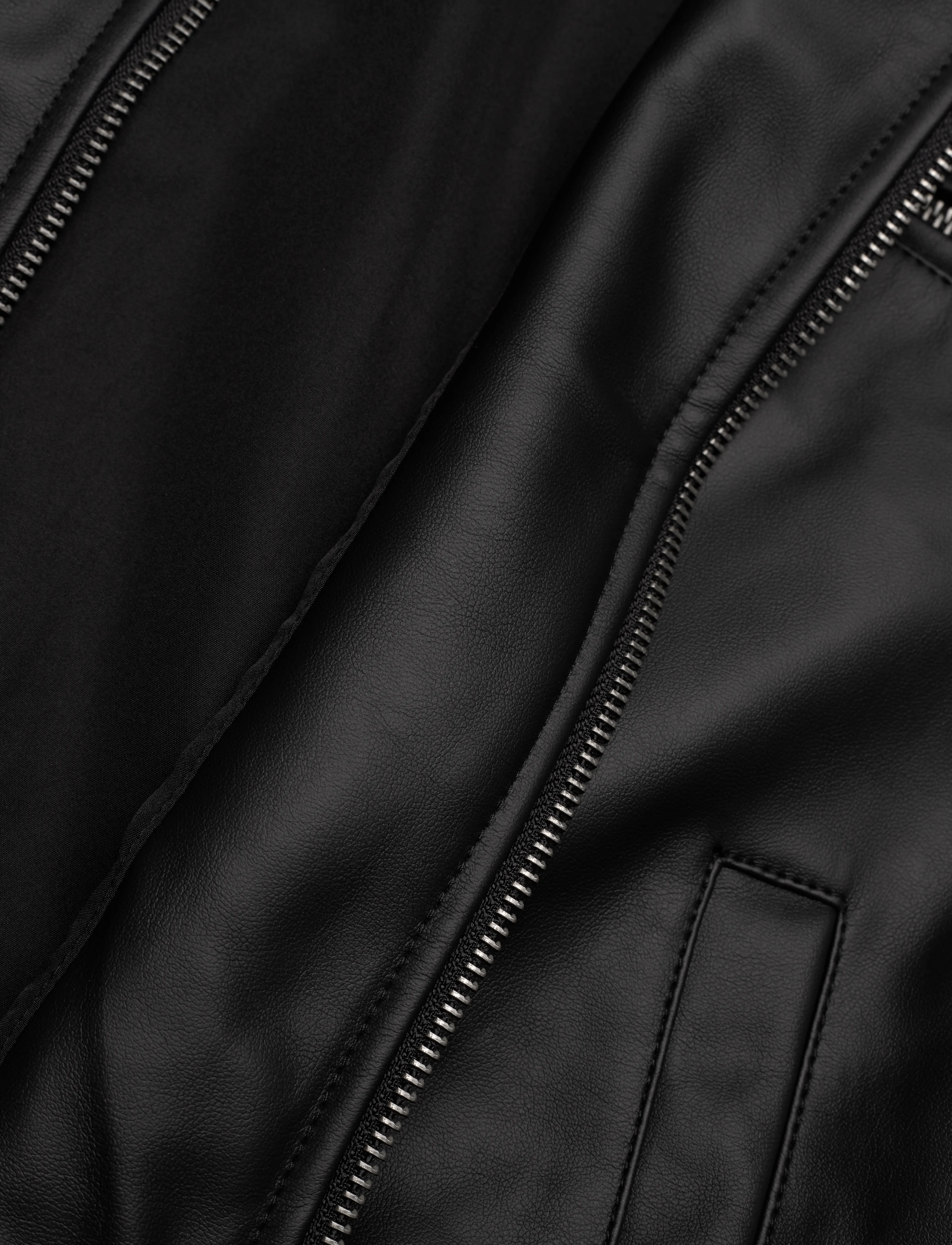 Gina Tricot - Distressed pu bomber - offblack - 4