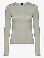 Soft touch crew neck top - IRON (7032)