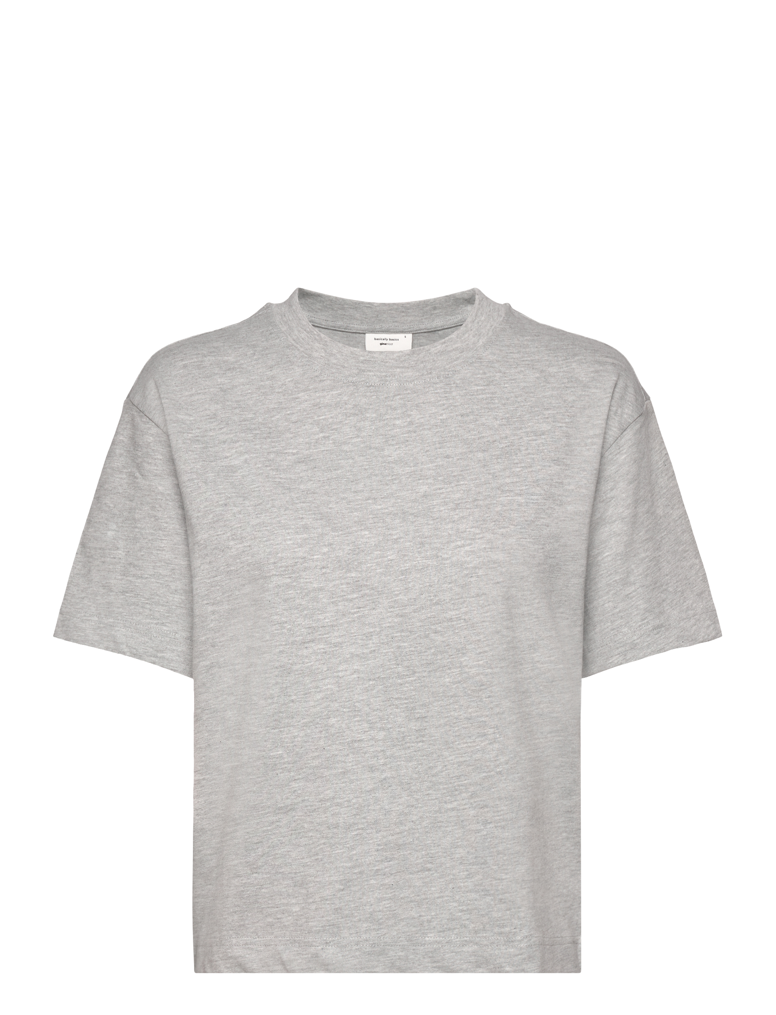 Gina Tricot Basic tee - T-shirts - LT GREY MELANGE / grey