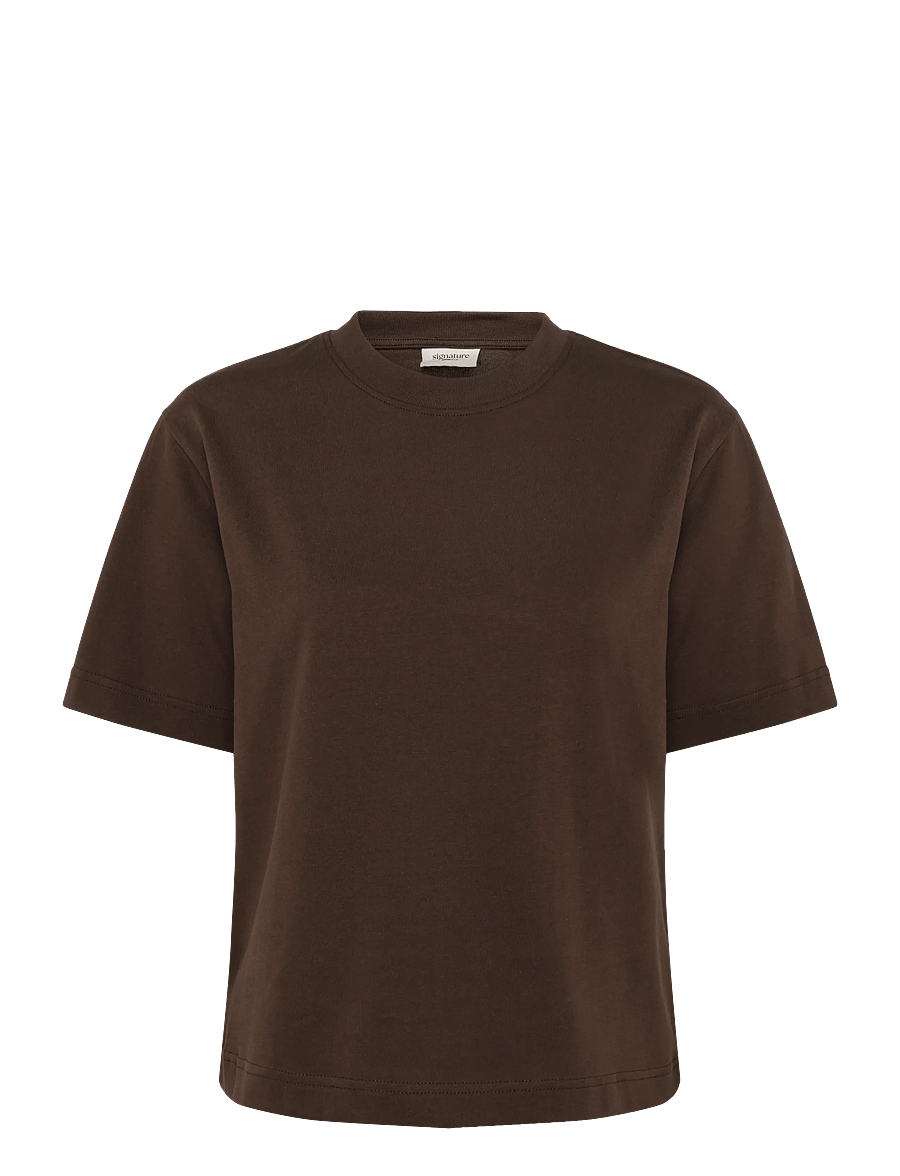 Gina Tricot - Perfect tee - t-shirts - seal brown (7083) - 0