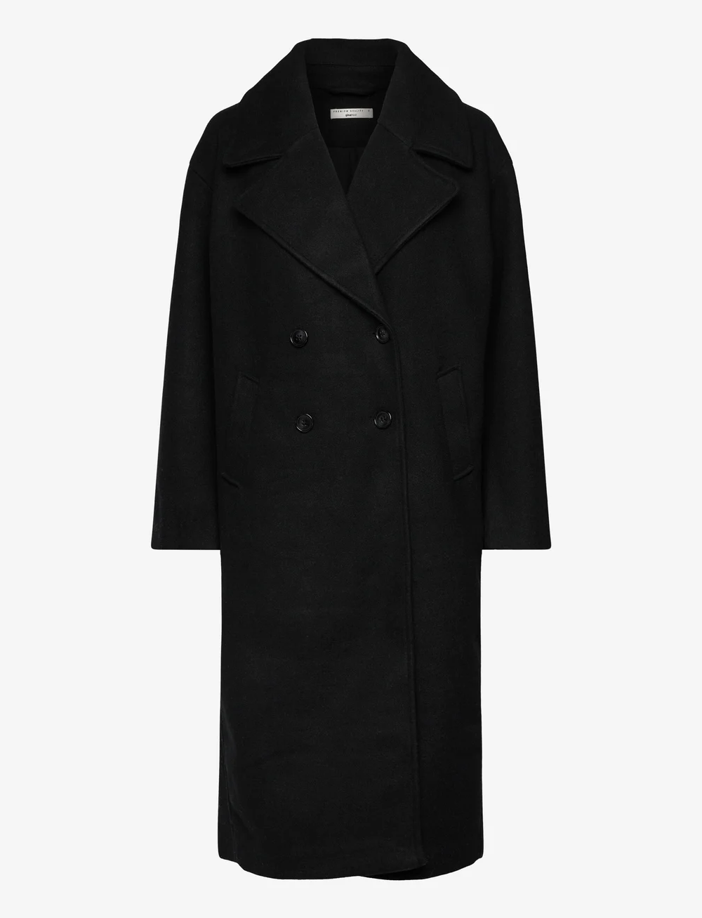 Black wool coat long sales