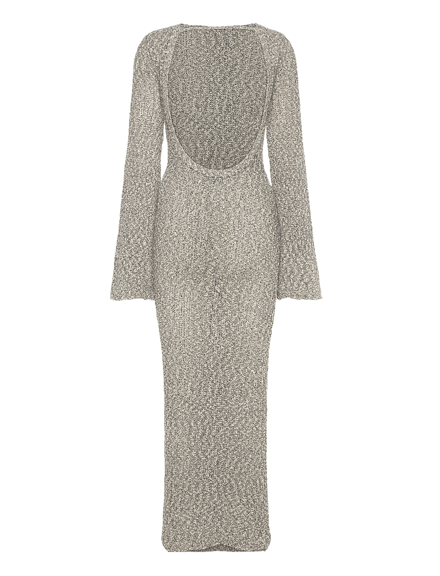 Gina Tricot - Slub knitted dress - strickkleider - black/white - 1