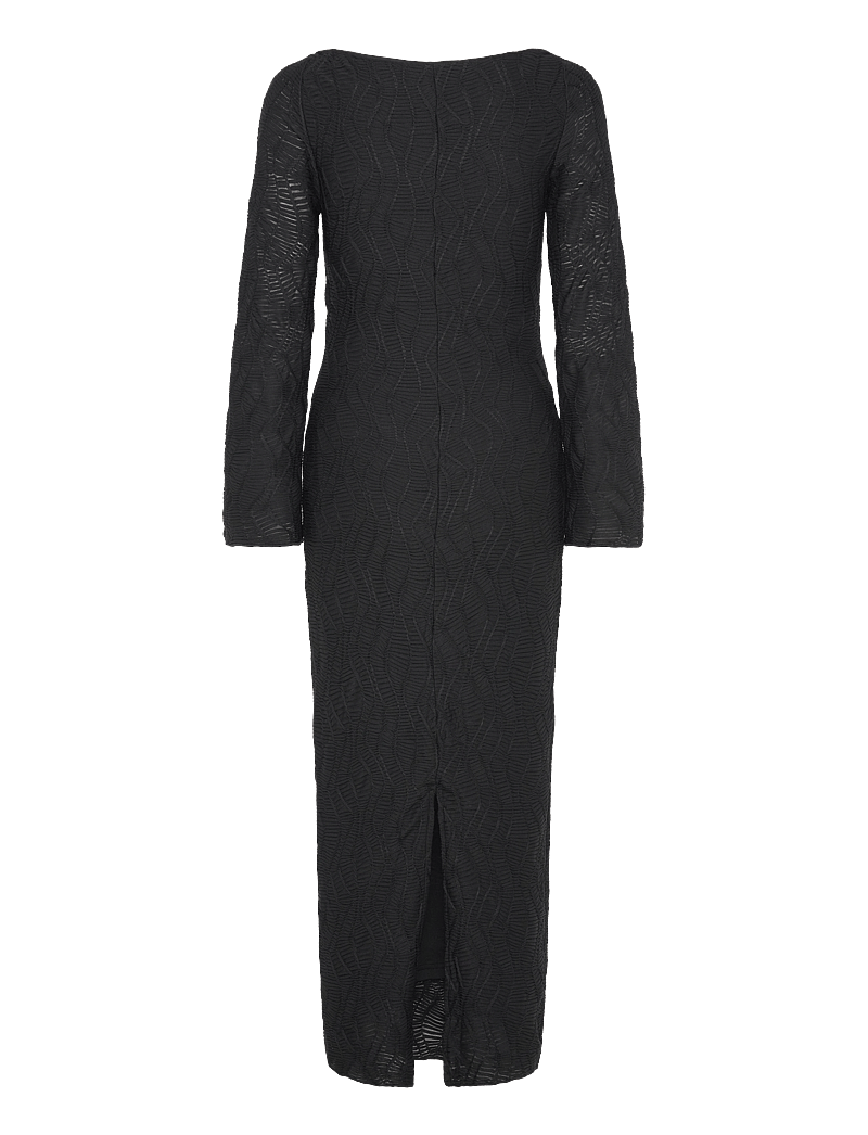 Gina Tricot - Textured dress - liibuvad kleidid - black (9000) - 1