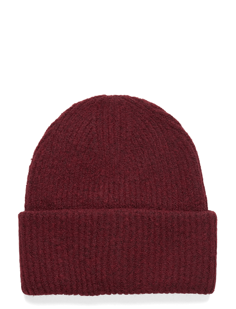 Gina Tricot - Rib beanie - mössor - burgundy (4670) - 0