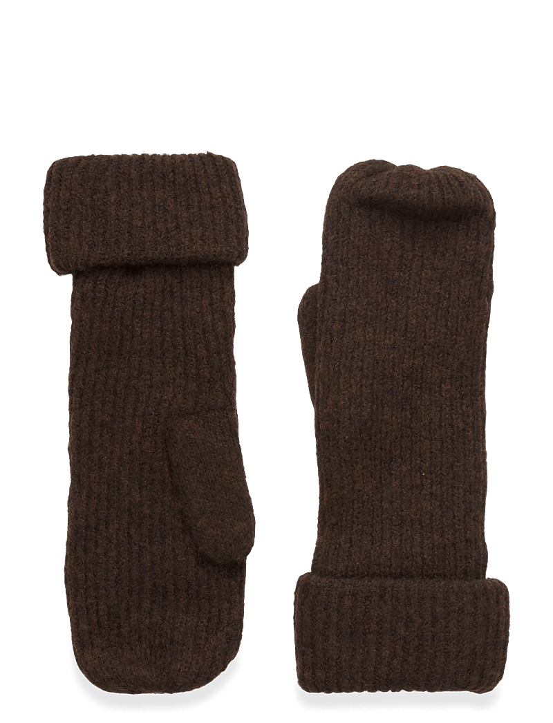 Gina Tricot - Rib mitten - fäustlinge - chocolate brown (7085) - 0