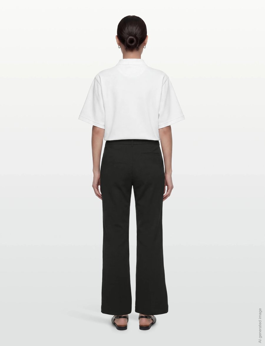 Gina Tricot - Straight regular trousers - broeken met rechte pijp - black (9000) - 4