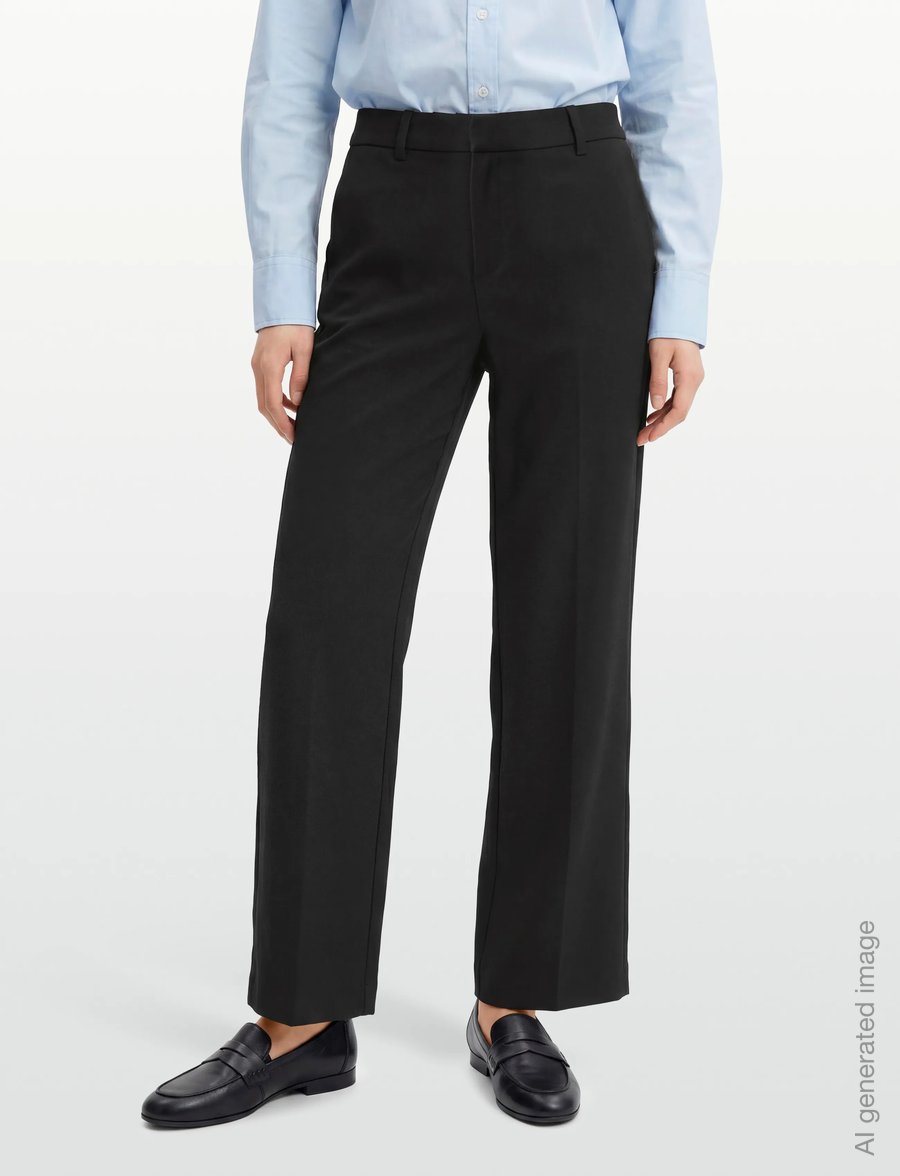 Gina Tricot - Straight petite trousers - sirged püksid - black (9000) - 3