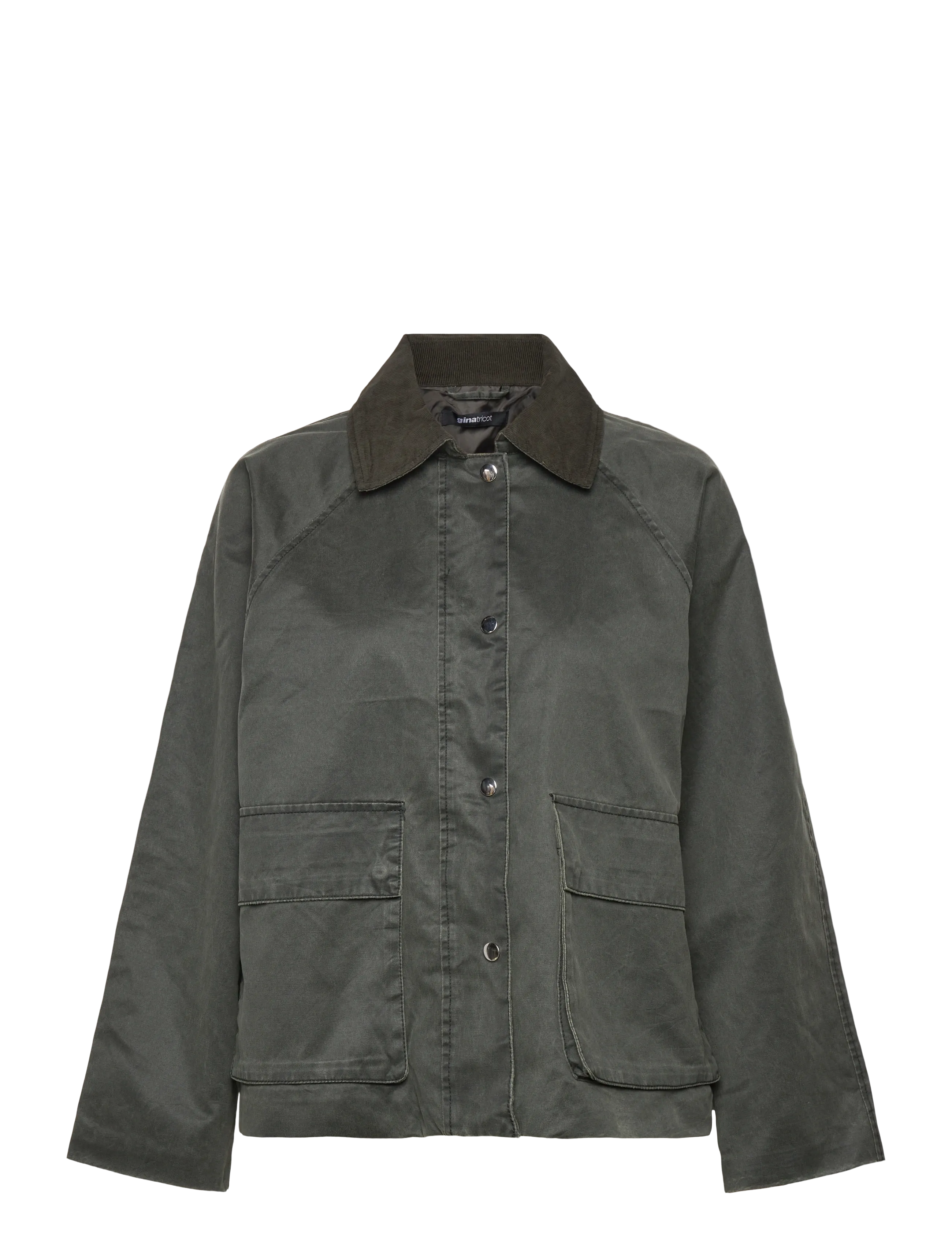 Gina Tricot Waxed effect jacket - Tøj - DARK GREEN (6049) / khaki/green