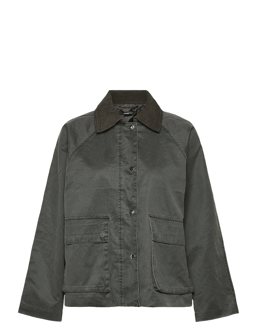 Gina Tricot - Waxed effect jacket - utility jackets - dark green (6049) - 0