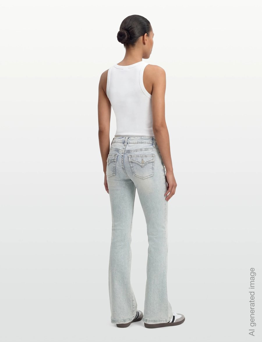 Gina Tricot - Y2k low bootcut jeans - bootcut jeans - lt blue - 4