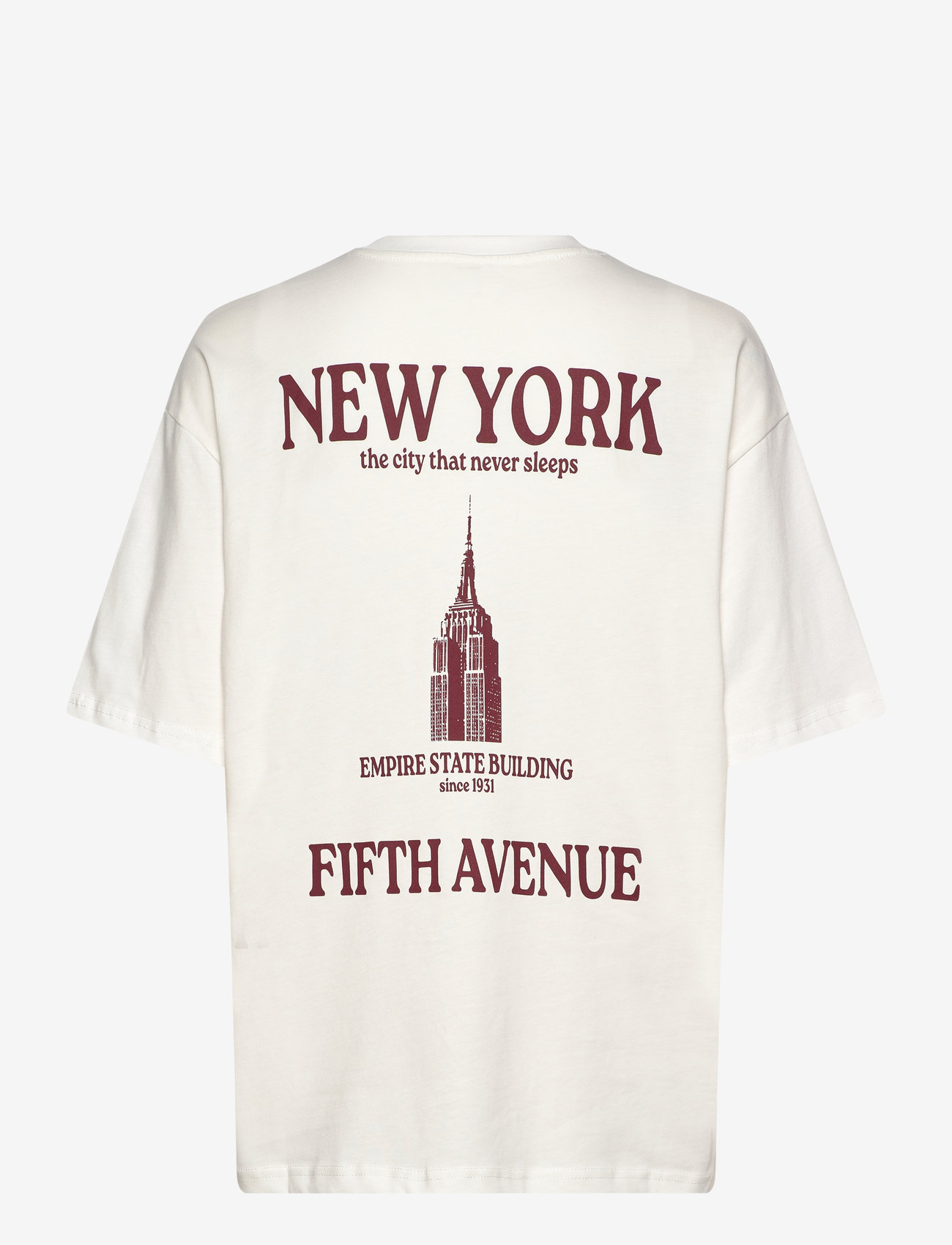 Gina Tricot - Oversized print tee - t-shirts - offwhite/red - 1