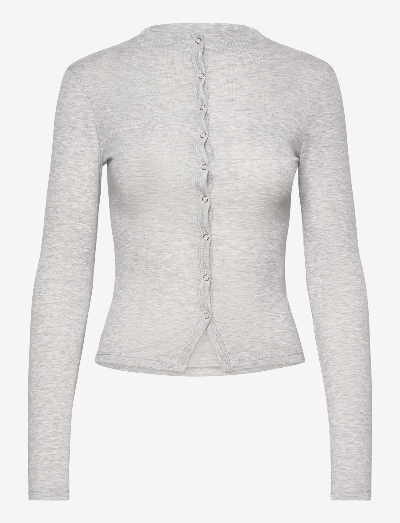 Gina Tricot - Button top - cardigans - lt grey melange - 0